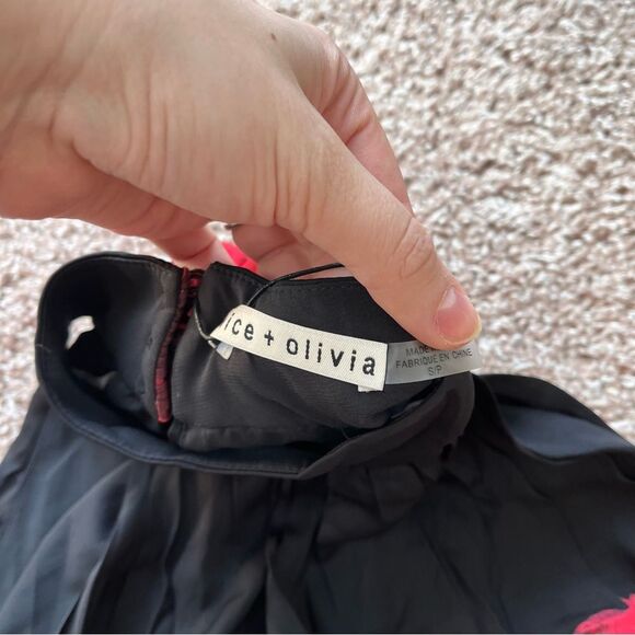 Alice + Olivia Corine Mini Dress in Peony Petals - Picture 3 of 11